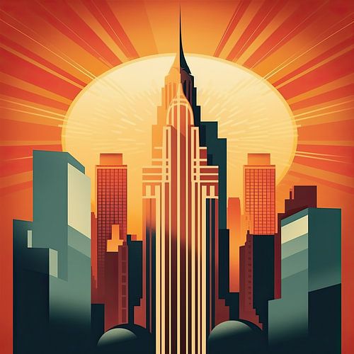 Art Deco New York Poster Print