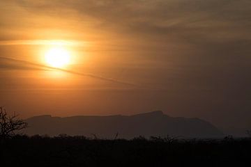 Uitzicht en zonsondergang Zuid-Afrika van Eveline van Beusichem