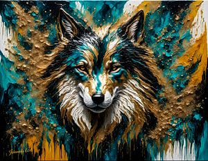 Abstracte wolvenkunst 11 van Johanna's Art