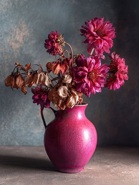 Expressive pink in vase by Franka Poulain