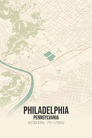 Vintage map of Philadelphia (Pennsylvania), USA. by Prints of Place