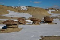 Ah-Shi-Sle-Pah Wilderness Study Area in de winter met grappige stenen figuren, New Mexico, USA van Frank Fichtmüller thumbnail