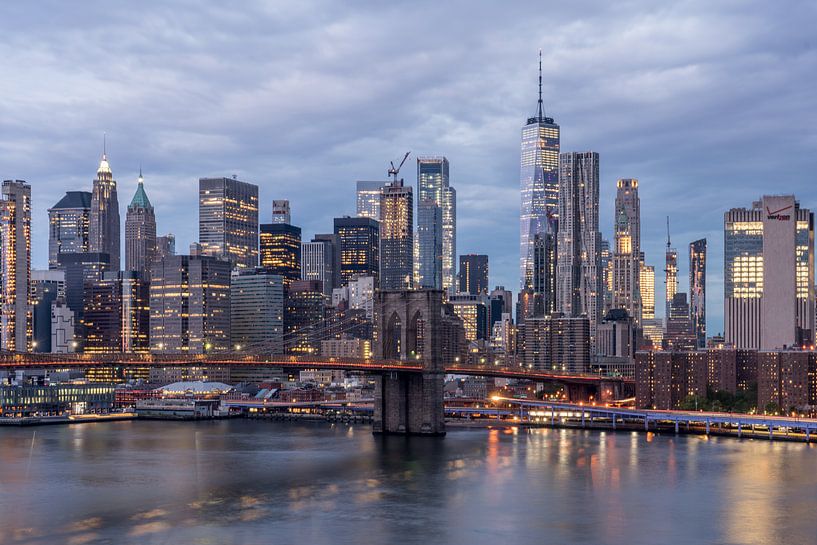 Lower Manhattan with One World Trade Center &amp; Brooklyn Bridge. by Tubray