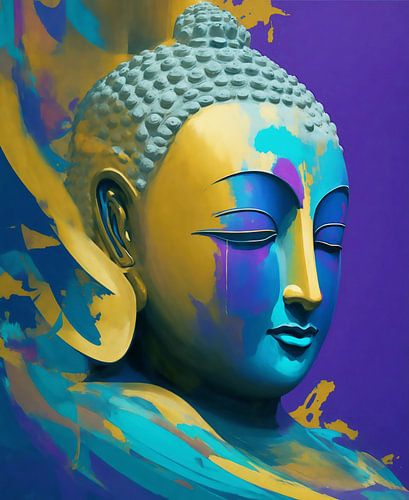 Boeddha portret in Abstract.