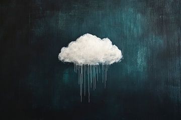 Wolkenkunst op een diepblauwe achtergrond van Poster Art Shop