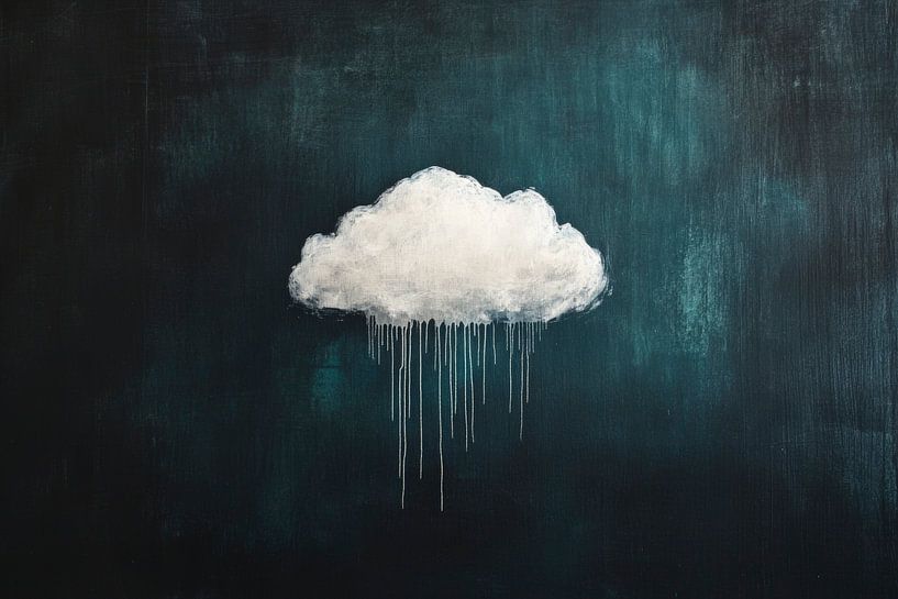 Cloud art on a deep blue background by Poster Art Shop