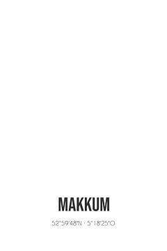 Makkum (Fryslan) | Landkaart | Zwart-wit van MijnStadsPoster