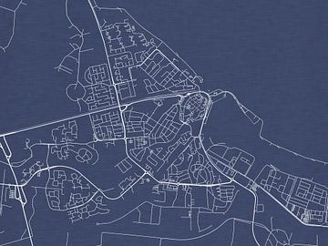 Kaart van Delfzijl in Royaal Blauw van Map Art Studio