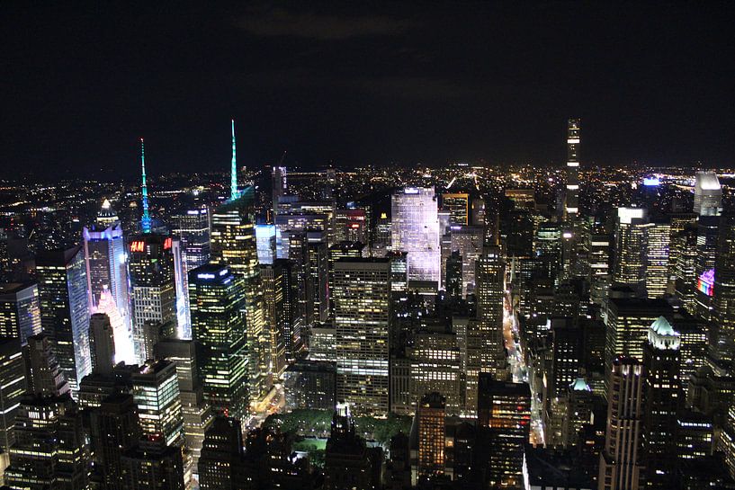 Blick auf die New Yorker Skyline bei Nacht von Phillipson Photography