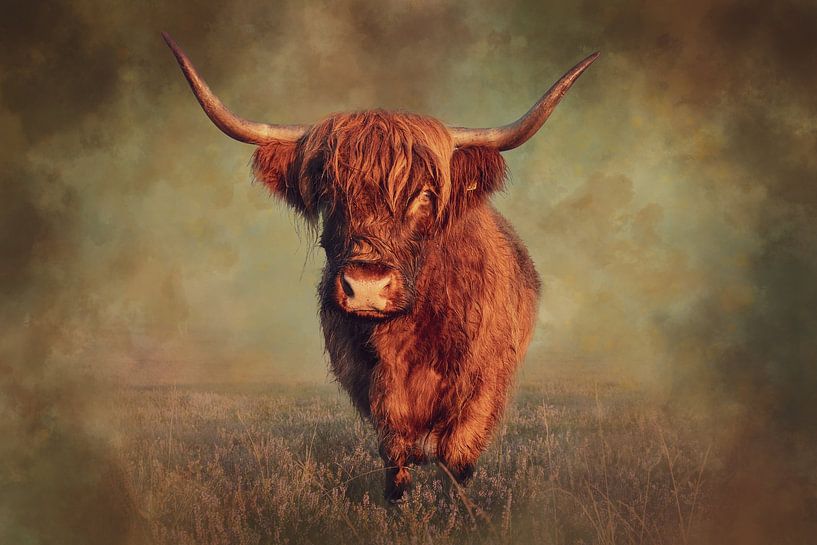 Schottische Hochlandbewohner in den Mooren. von Janny Beimers