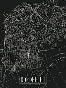 City map Dordrecht - City - Dark variant - Map by Locus Studio