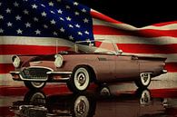 Ford Thunderbird met Amerikaanse vlag van Jan Keteleer thumbnail