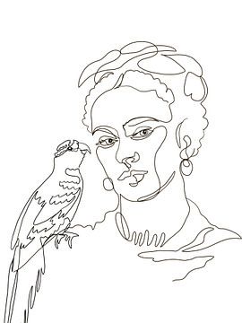 Frida met papegaai van christine b-b müller