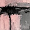 Peinture abstraite Blush &amp ; Black - Modern Minimal Wall Art sur Ela Szczepaniak