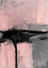 Peinture abstraite Blush &amp ; Black - Modern Minimal Wall Art sur Ela Szczepaniak