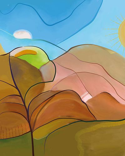 Abstract landschap in de herfst