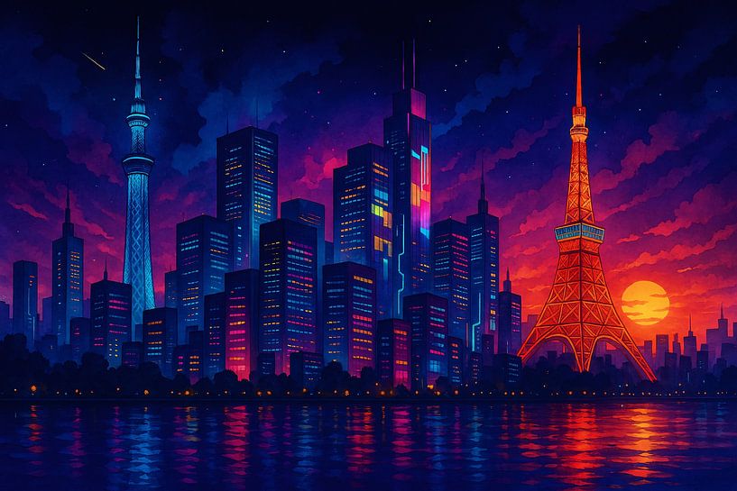 Neon City - Tokio bei Nacht von Artsy Inventor