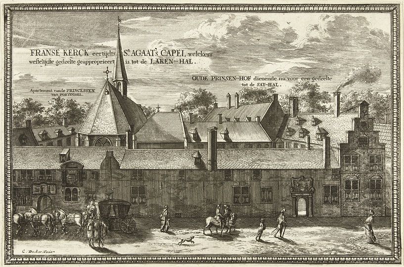 Coenraet Decker, Blick auf den Prinsenhof in Delft, 1678 - 1703 von Atelier Liesjes