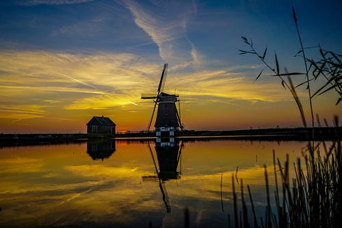 Reflectiefoto Texelse Molen van het Noorden (zonsondergang) van BekijkhetmetWim