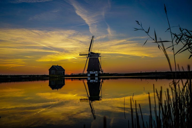 Reflection photo of Texel Mill of the North (sunset) by BekijkhetmetWim