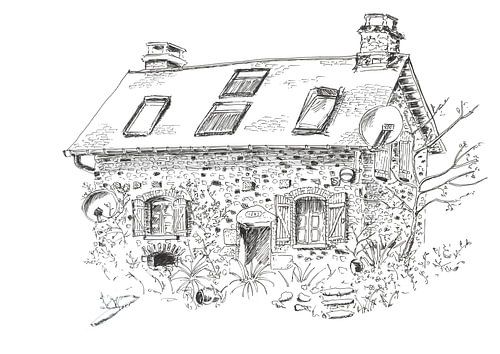 Peinture d'une petite maison en France