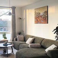 Kundenfoto: Olivenbäume mit gelbem Himmel und Sonne, Vincent van Gogh, als ArtFrame