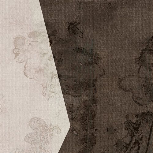 Wabi-sabi abstract shapes in white and brown by Dina Dankers
