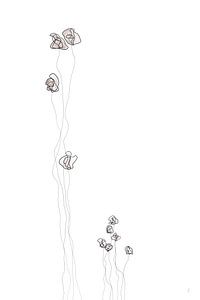 Digitale Strichzeichnung Blommekes auf der Wiese von Ankie Kooi