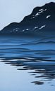 Water kabbelt over rotsen IV blauw van Harmanna Digital Art thumbnail