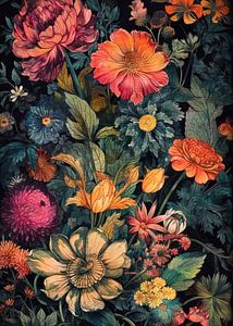 Bloemen botanisch patroon 6 #natuur van JBJart Justyna Jaszke