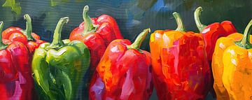 Schilderij Paprika van Blikvanger Schilderijen