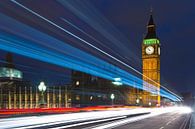 Lichtstrepen bij Big Ben 1/2 te Londen van Anton de Zeeuw thumbnail