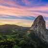 Roque Argando at sunrise - La Gomera, Spain by Dieter Meyrl