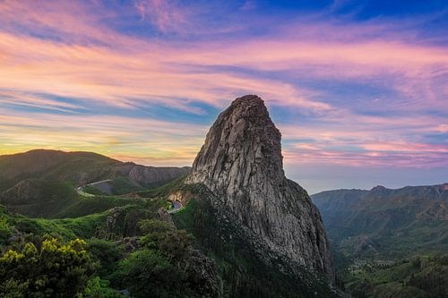 Roque Argando bij zonsopgang - La Gomera, Spanje