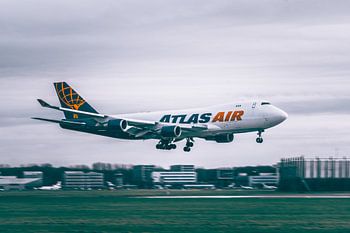 Atlasair 747 bei der Landung in Schiphol