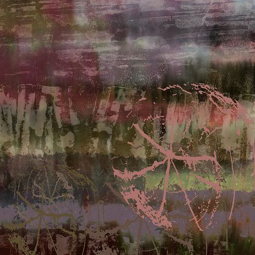 Op de natuur geïnspireerde moderne abstracte botanische kunst. Heide.