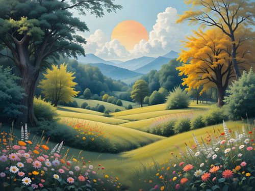 Sunset over the peaks