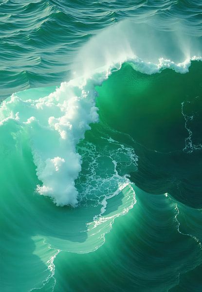 Aerial View of an Ocean Wave Breaking by Markus Gann