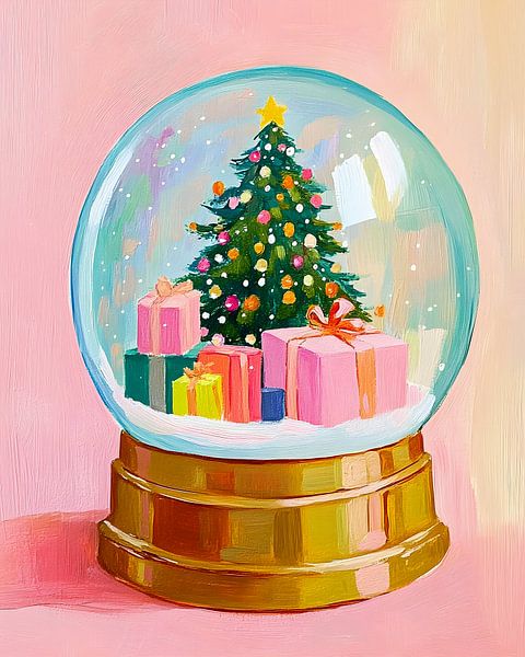 Cheerful snow globe by But First Framing