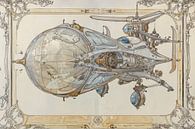 Drawing, zeppelin -5 by Peter Pen Drawings and Paintings thumbnail