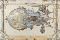 Tekening, zeppelin -5