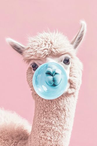 Alpaca met kauwgombel