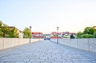 Uitzicht vanaf de stenen brug naar Stadtamhof Regensburg van Roith Fotografie thumbnail