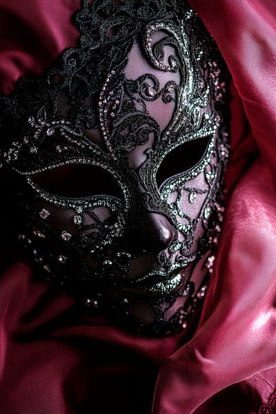 Maskerade in Schwarz und Pink – Elegant von Poster Art Shop