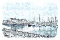 Jachthaven van Wemeldinge (Zeeland) (kunstwerk) van Art by Jeronimo thumbnail