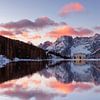 Lever de soleil sur le lac Misurina dans les Dolomites sur Thomas Rieger