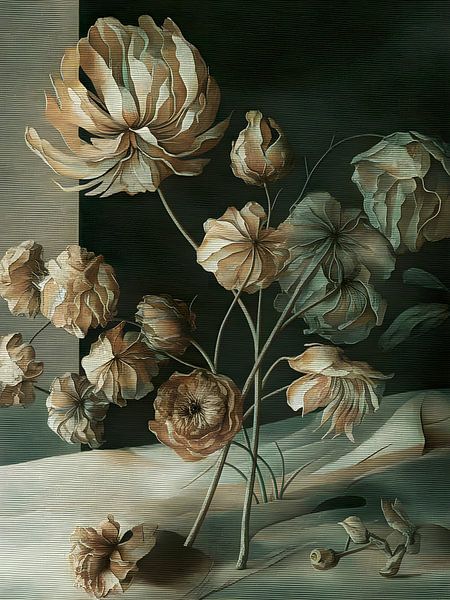 Growing Old II - modern fantasy flower still life by FRESH Fine Art