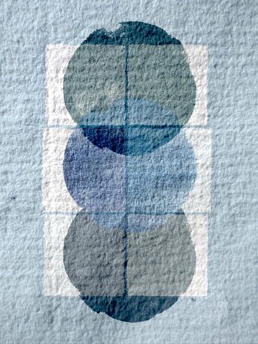 Skandinavischer Minimalismus Blau auf Japanpapier