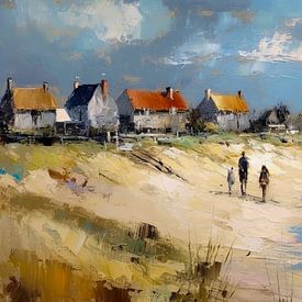 Abstract figuratieve Nederlandse stranden en kust XV van René van den Berg