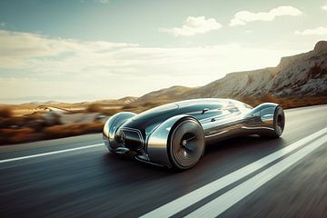 Futuristische auto, snelheid van fernlichtsicht
